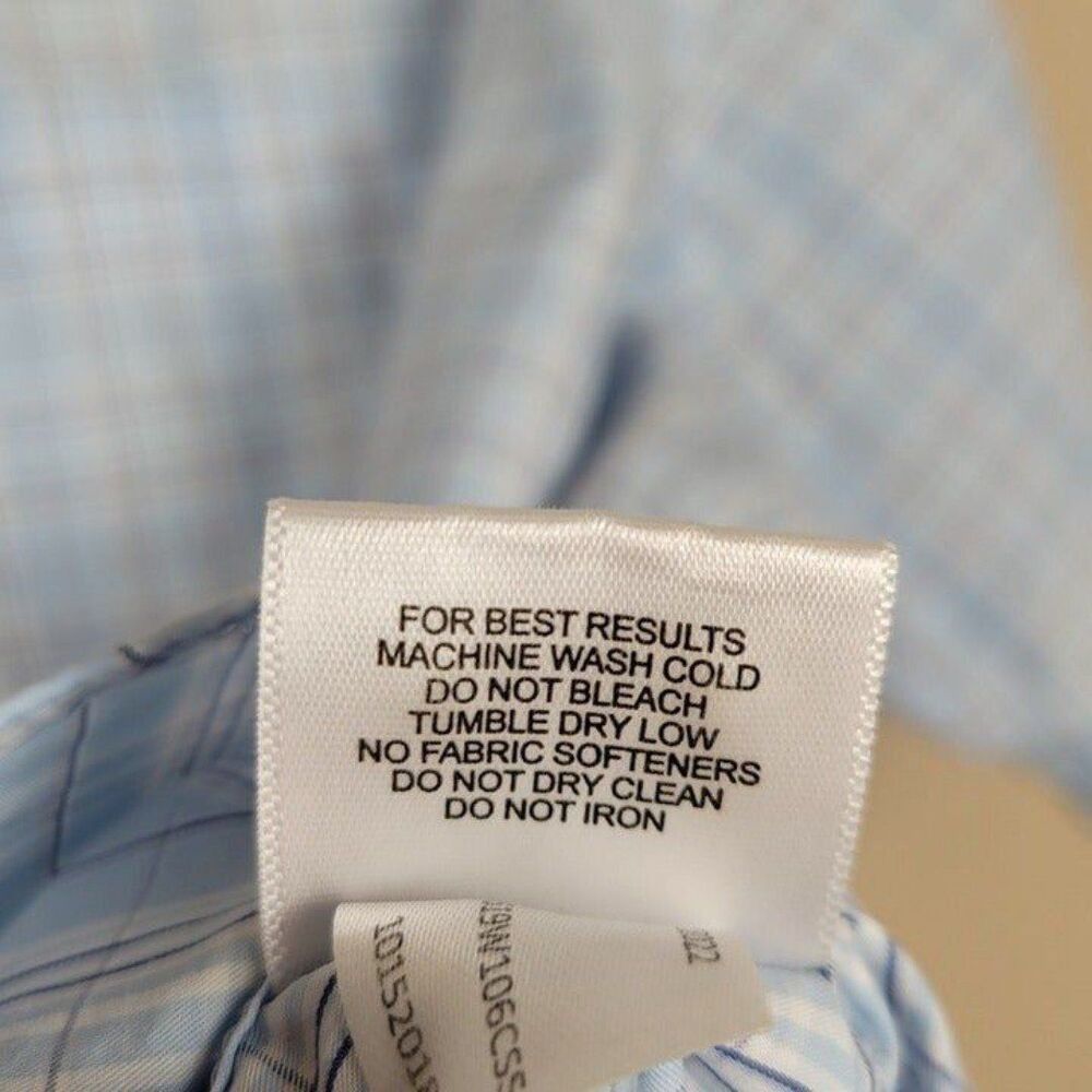 Peter Millar Size XXL Plaid Short Sleeve Button Up Shirt Baby Blue - Picture 11 of 12